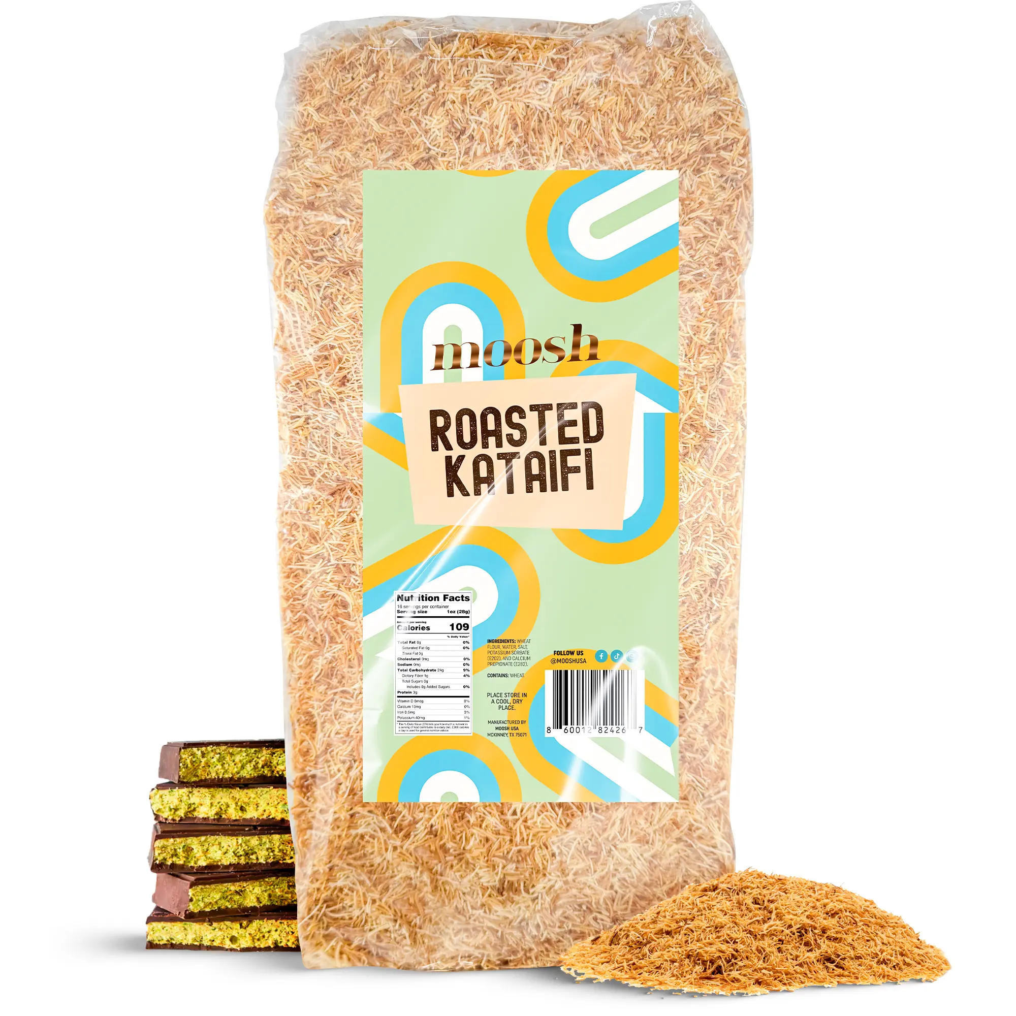 Ready-to-Use Toasted Kataifi Shredded Fillo Dough – 1 lb – Crispy Pastry for Dubai Chocolate