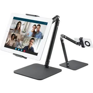 Tablet Stand Holder for iPad, 9.5''-16.5''Height Adjustable Tablet iPad Stand for Desk Support 22LBS, 360?Rotating Arm Portable  Holder Mount for 4''-13'' iPad,  17 16pro, Black