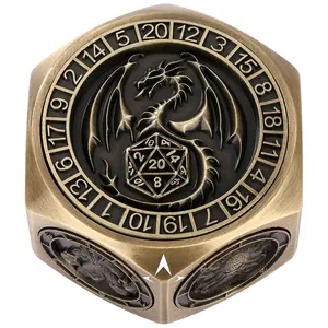 Dnd Fingertip Rotating Dice Set, 8 Sided Durable Metal Dice with 3D Design, Polyhedral Role Playing Game Accessories for Dnd Gifts