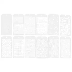 12 Pieces Stencils for Crafts, Brick Dot Layering Stencils Mixed Media Art Texture Stencils for Painting on Card Making