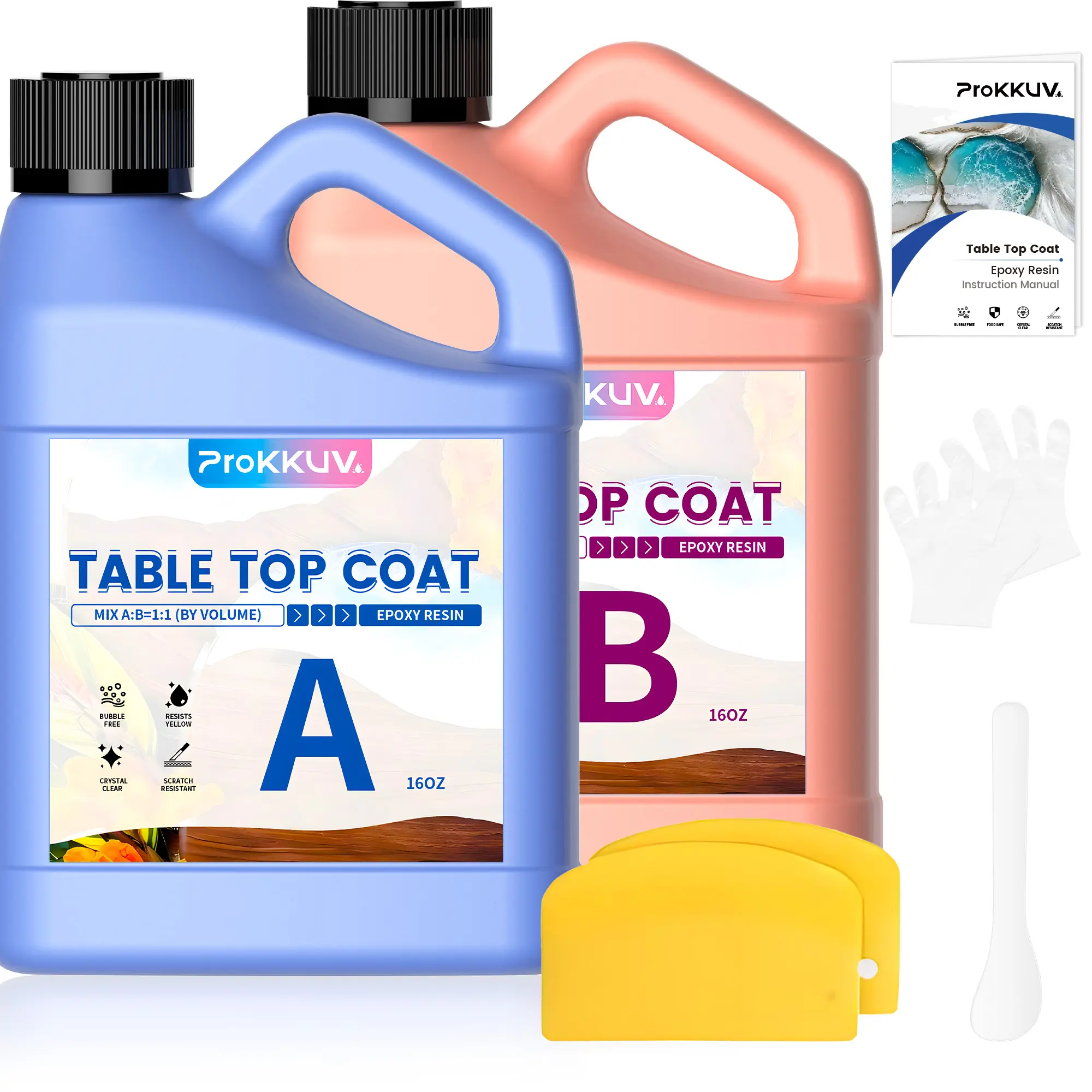Table Top Epoxy Resin Crystal Clear Resin Self-Leveling • UV Resistant • Food Safe 1:1 Mix = PERFECT Tables, Bars & Wood!