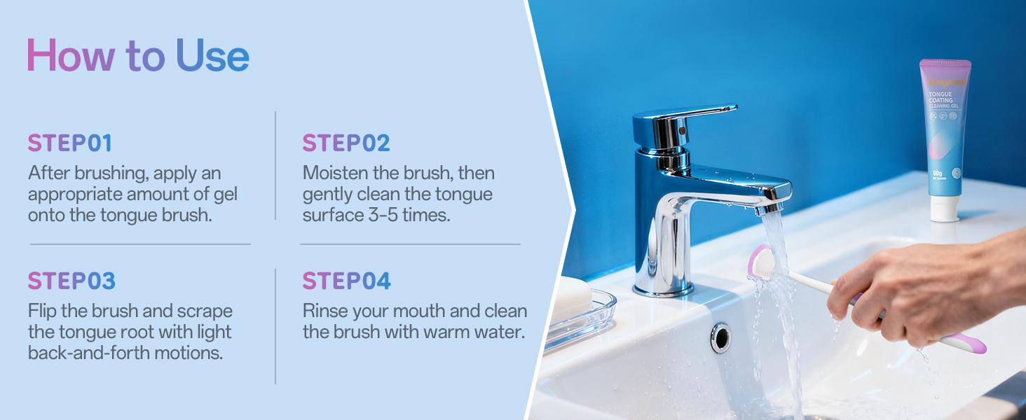 BodyAccel Tongue Cleaning Gel Bundle  for Refreshing Oral-max