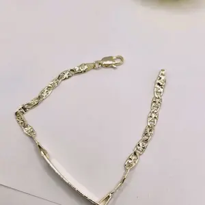 ID BRACELET engraving available gold-plated beautiful style 7"inches