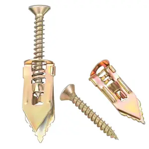 100 count (50 Sets) Self-Drilling Drywall Anchors with Screws, Expansion Screw Sleeve for Drywall Plaster Anchors Fixing Expansion Anchor Bolt, No Drill or Holes in Wall (0.47X1.18in)