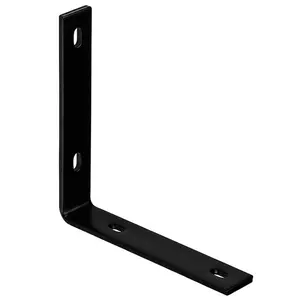 212 MAIN Black Steel Inside L Corner Brace, 8.25x1.5x0.25 in., Heavy-Duty Support, Pack of 5 for Sailing & Water Sports