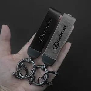 Leather Metal Alloy Car Key Ring, Anti-Lost Buckle Pendant, Key Chain for Lexus Es300 Rx330 Rx300 Gs300 Is250 Is200 Ct200h Is300 Nx Rx Lx Gx Gs