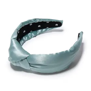 STONE BLUE KNOTTED SILK HEADBAND