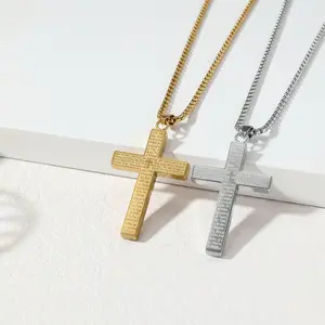 Sunselle Stainless Streel Bible Lord's Prayer Cross Pendant men and women Nacklace. High Quality, WaterProof, Steetwear, Vintage Aesthetic, No fade, No Tarnishing Engraved Necklace womens gifts,birthday gift for gf, men's jewelry, Cross Design,