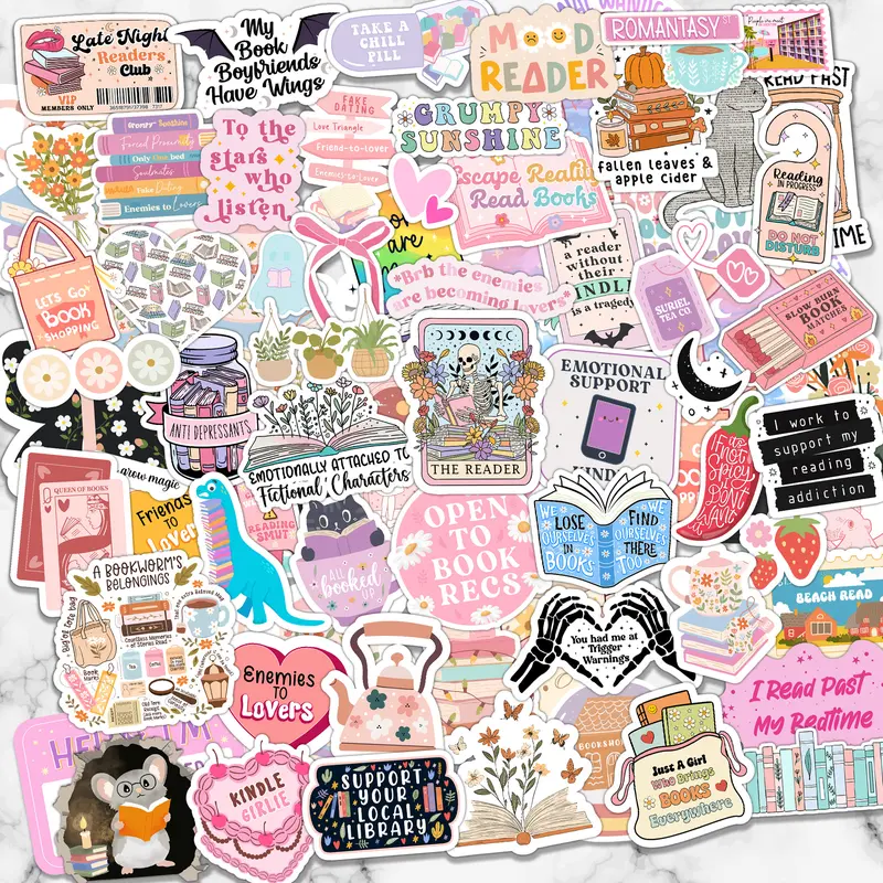 106-212 PCS Book Stickers For Kindles, Smutty Romance Booktok Stickers for Ipad, Tablets, Water Bottle, Laptops
