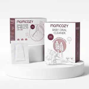 Momcozy Newborn Oral Care Set, 30 Pcs Disposable Finger Toothbrush & 40 Pcs Gauze Tongue Cleaner for Baby Daily Mouth Cleaning