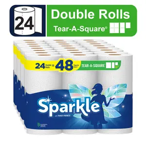 Sparkle Tear-a-Square Paper Towels, 24 Double Rolls