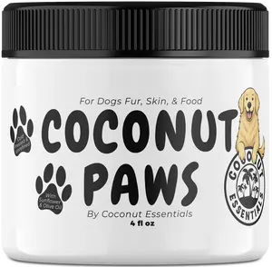 Coconut Paws Oils for Dogs Skin Hair Ears Teeth & Nails 4 fl oz Organic Cold Pressed Unrefined with Virgin Olive Oil & Sunflower Oil - from Coconut Essentials