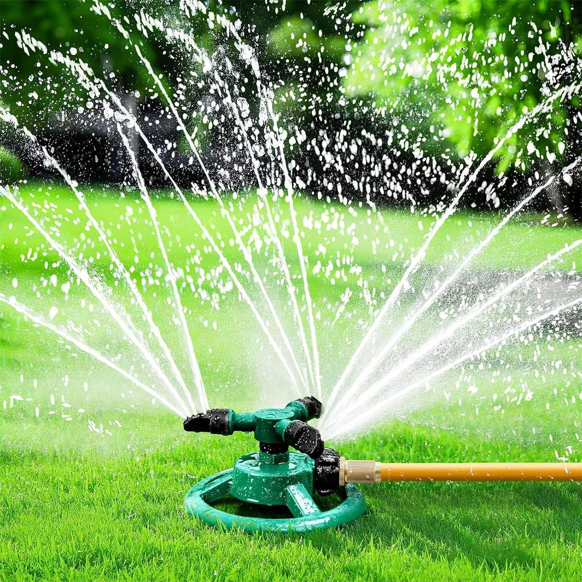360° Rotating Lawn Sprinkler, Large Area Yard Watering Device, Outdoor Garden Sprinkler for Lawn Irrigation, Water Play Sprinkler for Kids & Pets
