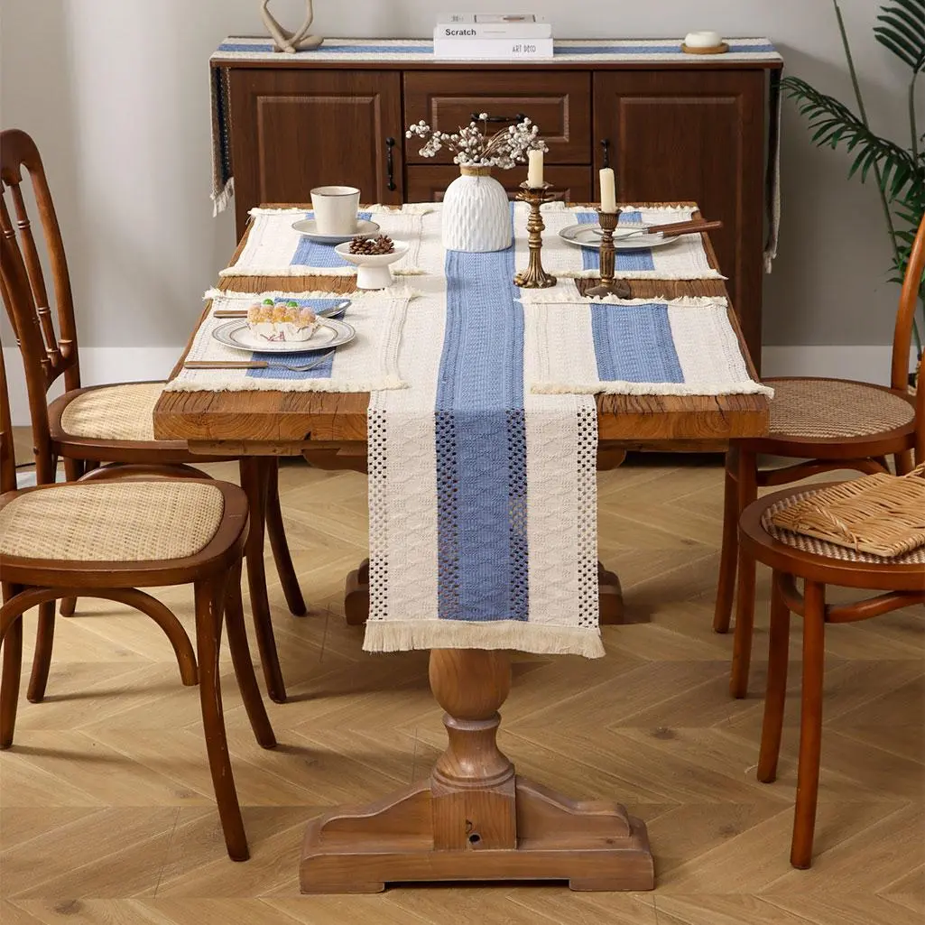 Boho Style Art Table Runner, Rectangular Tablecloth, Table Mat, Table Decoration Supplies for Home Kitchen Dining Room, Vanity Decor Accessories