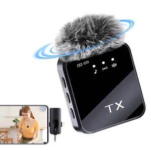 High Sensitivity Wireless Clip On Microphone, Professional Lavalier Lapel Mic for Video Recording Live Show Karaoke, Usb Rechargeable Mic
