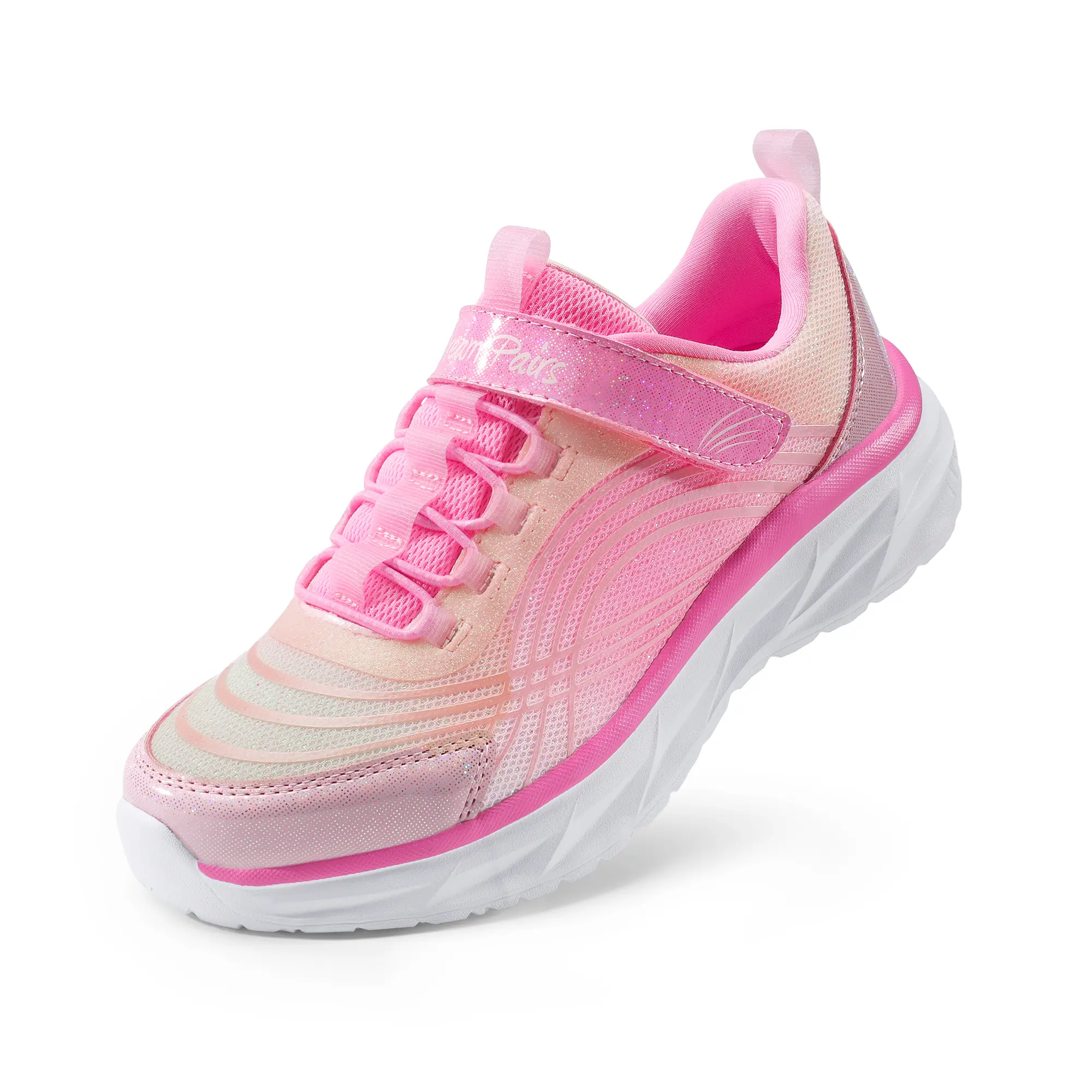 Dream Pairs Kids [Sparkle ColorBurst] Sneakers for Girls Tennis Shoes Kids Lightweight Running Shoes Casual Walking Shoes with Hook and Loop for Little/Big Kid