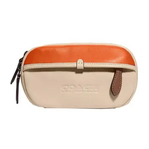 COACH Charter 17 Crossbody Bag with Contrast Zipper in Calfskin and Canvas for Men