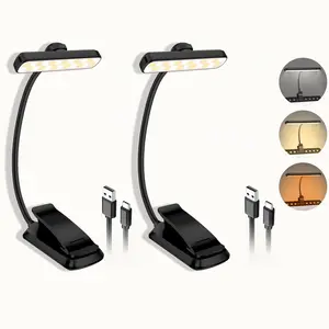 4/2/1-Pack  24 LED Eye-Caring Book Light with 5 Brightness & 3 Color Modes. Rechargeable Clip-On Light, 80H Runtime, Stepless Dimming for Reading in Bed.Mother's Day Gift!