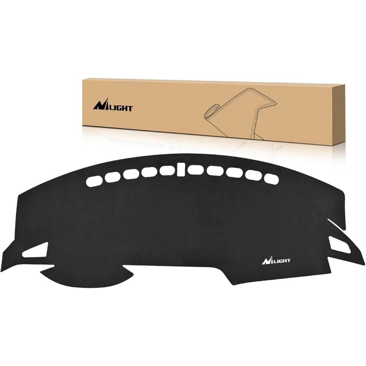 Nilight Suede Dash Cover for Honda Civic 2016-2021, Precisely Cut to Match Custom-Fit, Non-Slip UV-Ray Blocking Sunshade Glare Protector, Easy-Clean Black Car Interior Accessory, Enhances Driving Safety, Resists Dust Buildup, Vehicle & Car Accessories, Ac