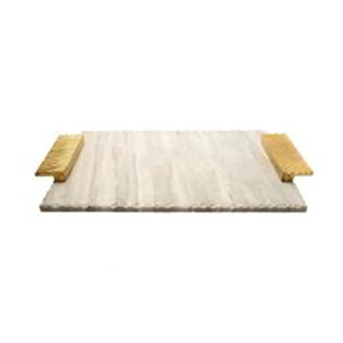 Classic Touch MCT042 Grey Marble Challah Tray with Gold Embossed Handles - 16 x 11 in.