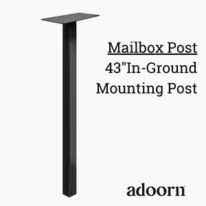 adoorn Mailbox Mounting Post. 43" In-Ground Mounting Post for use with adoorn mailbox. Easy Install, Heavy-Duty, Black