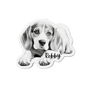 Beagle Puppy Custom Dog Magnet