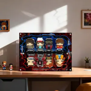 Acrylic Display Case for BrickHeadz Stranger Things 40879 & 40801 Eleven, Max, Demogorgon and Holly Figure;Mike, Dustin, Lucas and Will Figures (Set NOT Include)