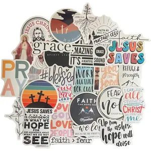 100 PCS Waterproof Vinyl Spiritual GOD Jesus CRISTIANOS Cross Faith Stickers Decal for JOURNALING for Kids.Bible Verse/Verses Quote.Place Sticker Accessories ON Water Bottle