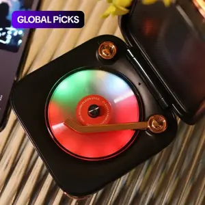 Portable Wireless Speaker, Mini Stereo Speaker with Nostalgic Classic Recording Function, Wireless Speaker with RGB Light for Party, Travel, and Home Use, Audio #GLOBAL PICKS