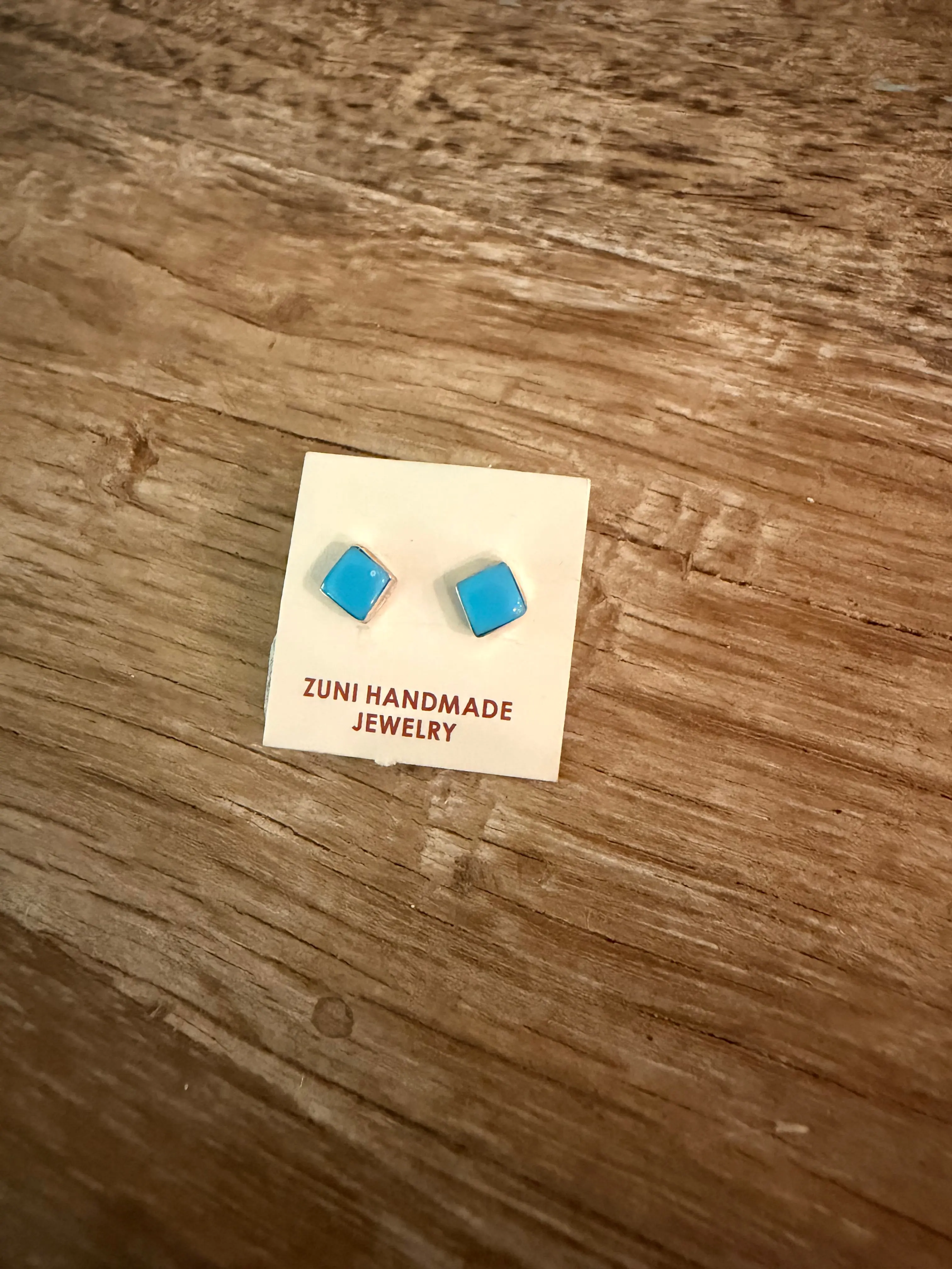Native Zuni Handmade Kingman XS Stud Earrings