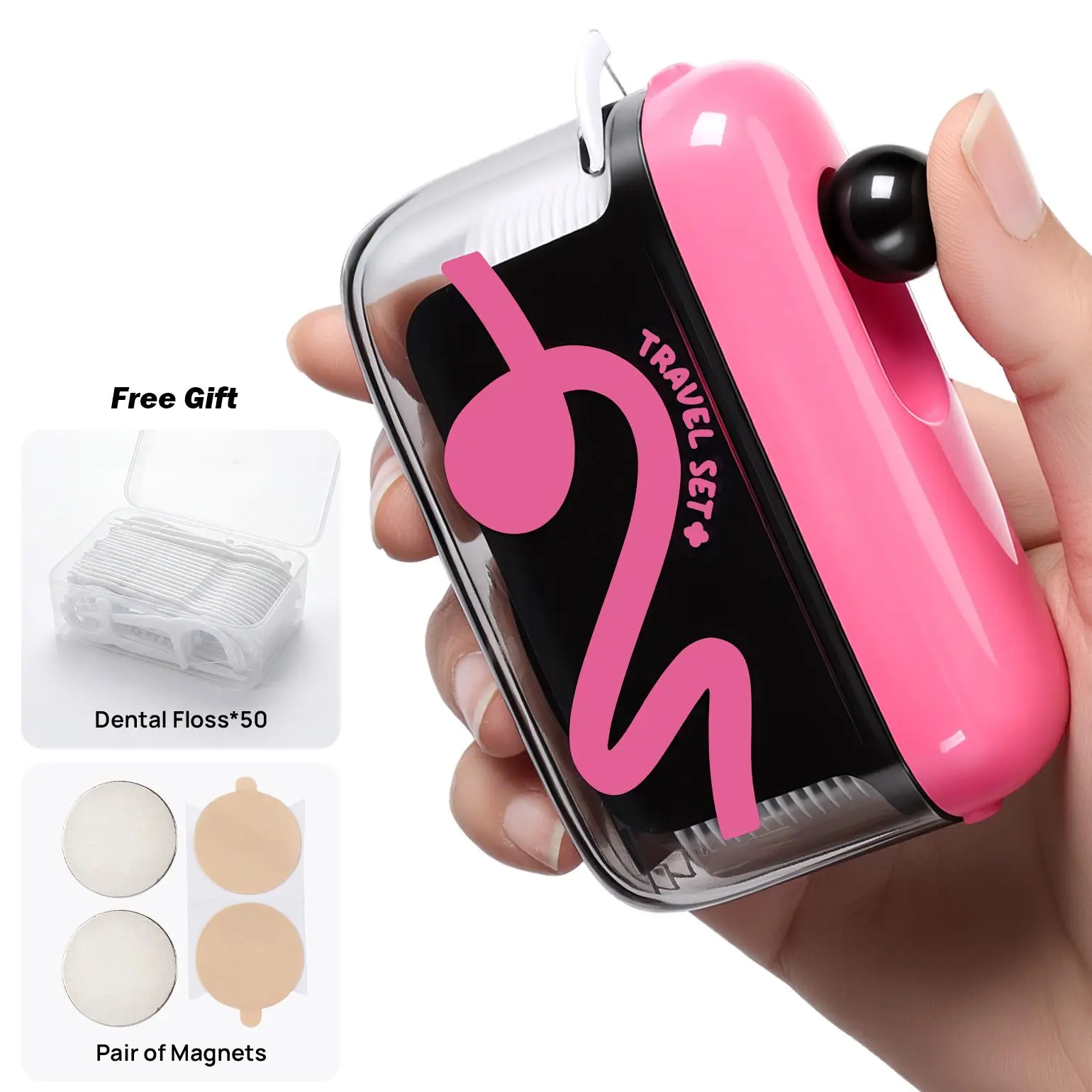 【Summerfinds】Joytutus Retractable Floss Dispenser, Magnetic Dental Floss Holder with Press-to-Retract Design, Mini Portable Travel Floss Case for Car & Everyday Use