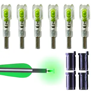 6PCS Lighted Nocks for Crossbow Arrows, with 0.285/0.297/0.300/0.305 in Adapter, Bushings with ON/Off Switch LED Arrow Nocks