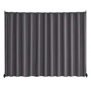 VEVOR Room Divider, Portable Panel Room Divider with Wheels Curtain Divider Stand, Freestanding Room Divider Privacy Screen for Office, Bedroom, Dining Room, Study, Gray
