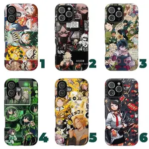 My Hero Academia Phone Case, Deku Bakugo Todoroki Anime Protective Cover, Suitable for iPhone 17-11 Pro Max/Plus and  Samsung Galaxy S23-25