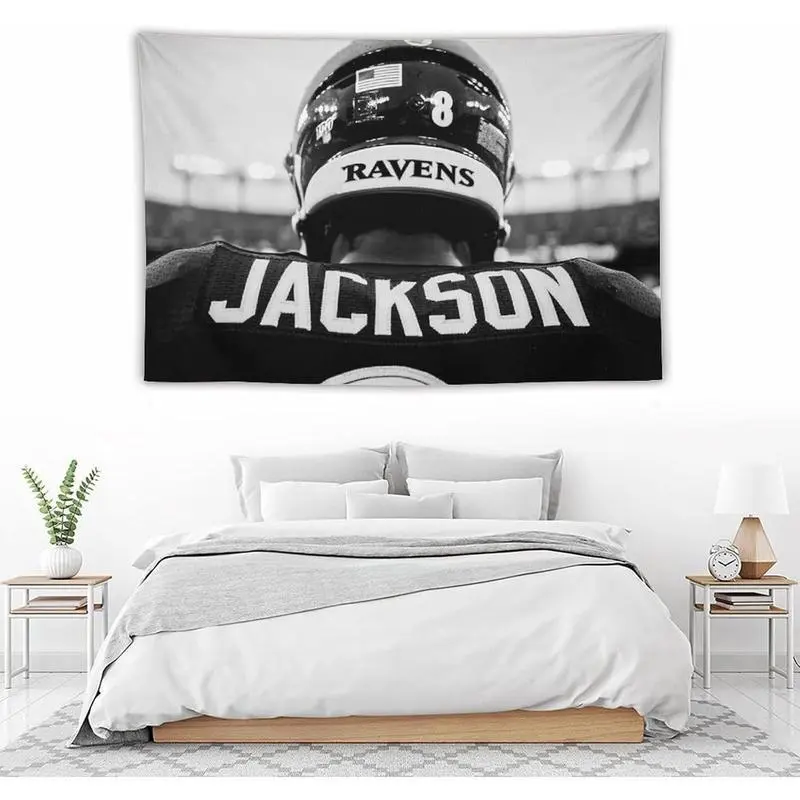 Tapestry  Rugby Player Lamar Jackson Tapestry Print On Tapestry Scroll Wall Art Picture Family Home Decor Bedroom Decorative Tapestries 40x60in Decoration Curtain