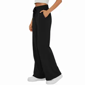 Sweatpants Women Baggy Lightweight Wide Leg Warm Pants with Pockets Y2k High Waisted Flare Sweatpants Joggers