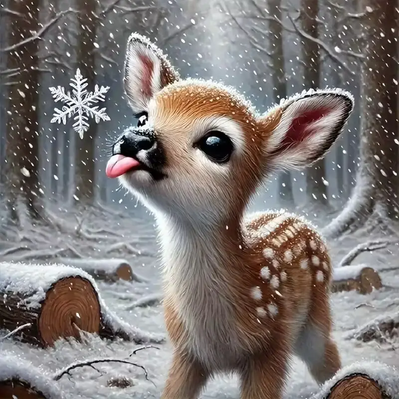New DIY 5D Diamond Painting Kit, Diamond Art Tools, Snowflake Deer Theme, Full Drill Mosaic Art, Home Wall Decor Gift, Large Size, Model Xinghao Z214