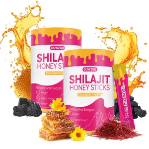 Shilajit Honey Sticks for Hormonal Balance & Energy with Organic Honey Saffron & Shatavari Strawberry Flavor Essential Aminos Vitamin Supplements