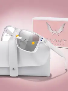Trendy Color Changing Photochromic Women’s Sunglasses with Case, Fashionable Frames Sunglasses, Gift Packaging for Music Festivals, Outdoor Travel, Beach, Perfect for Christmas, Valentine’s Day, Mother’s Day