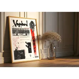 Vagabond Poster: Vintage Minimalist Anime Manga Art Print