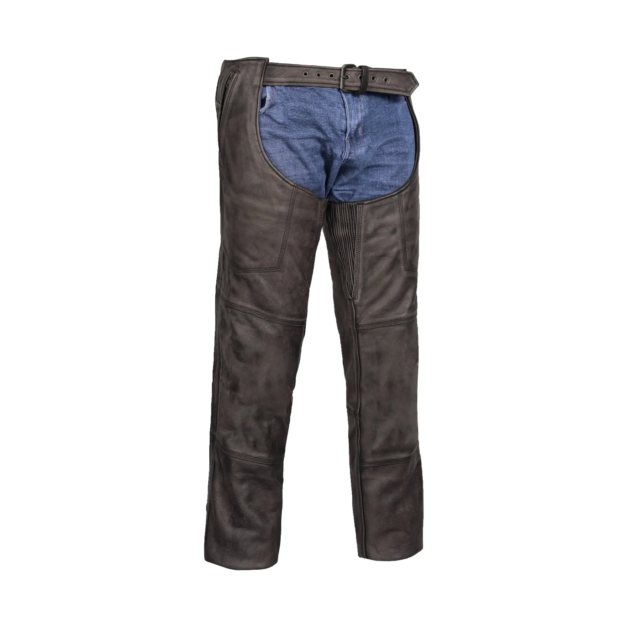 Wildridge™ Unisex Brown  leather motorcycle chaps