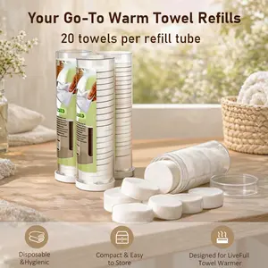 LIVEFULL Towel Refills for CL01 Hot Facial Towel Machine – 20pcs per Roll, Compatible with 60/120/180 Count Options