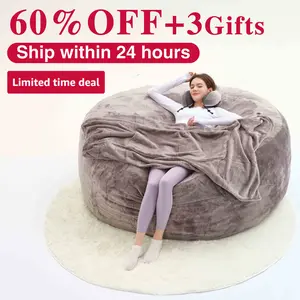 3FT/4FT/5'FT/Jumbo bean bag Lazy Sofa Beanbag Chair Extendable, Durable, Soft Memory Foam Furniture with Flannel Free Shipin USA