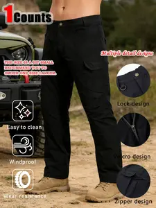 Men's Outdoor Sports Long Pants, Workwear Cargo Pants with Multiple Pockets, Zipper Pockets, Breathable Comfort Moisture Wicking Casual Pants, Casual Comfy Trouser