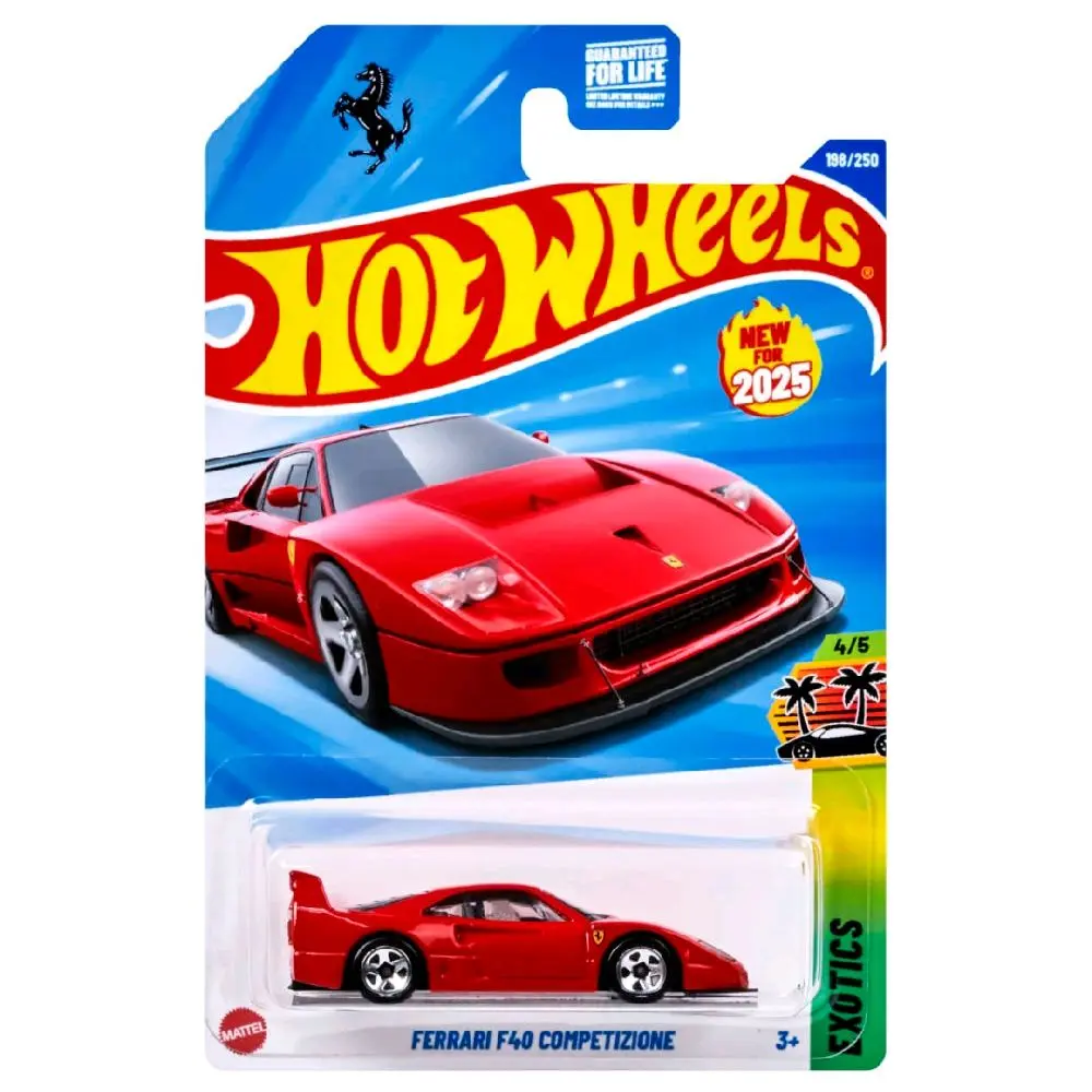 2025 Hot Wheels Ferrari F40 Competizione Red HW Exotics Alloy Diecast Collectible Racing Car Model