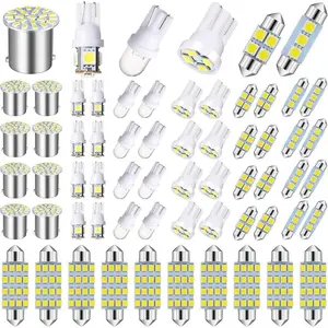 70 Pces Interior Lights LED Car Bulb Kit Set Dome Light 31 36 41 mm 12v De3175 6411 T10 2825 6612f 6615f for Dome Map Read Door Trunk Glove Box License Plate Christmas Cargo Courtesy