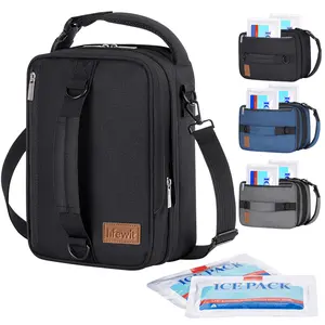 Lifewit Expandable Lunch Bag with 2 Ice Packs for Men Women Adult, Portable Cooler Bag for Work College Travel, 6.5L 12 Cans, Insulated Lunch Box