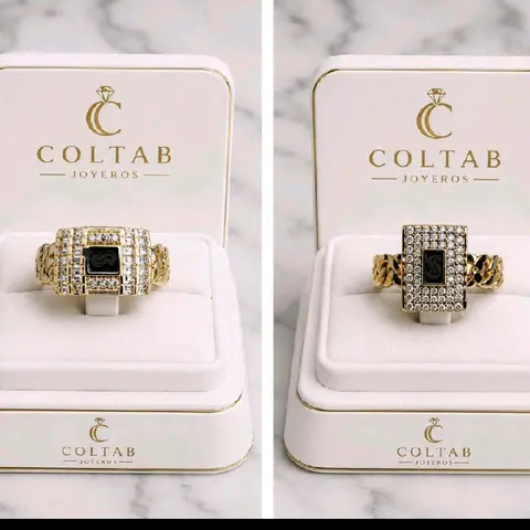 (R126- R125) 14K Gold Plated Cuban Ring for Women with Rhinestone Elegant Fashion Jewelry