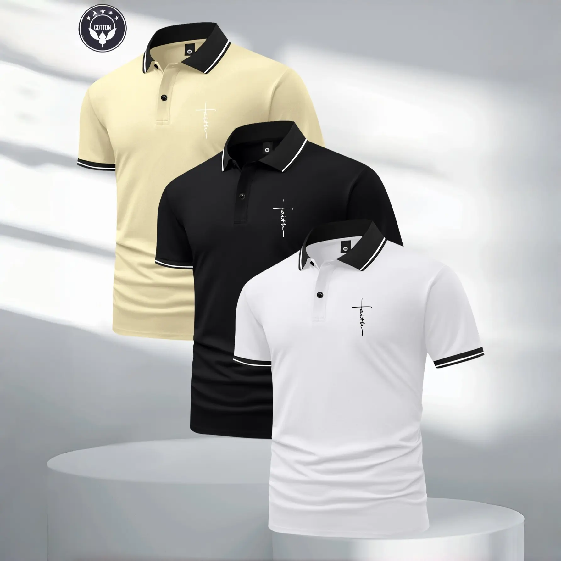 White + Black + Apricot