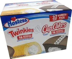 Hostess Twinkies & Cupcakes 16 Twinkies & 16 Cupcakes Ind. Wrapped 32 Total Dessert Sweet Chocolate
